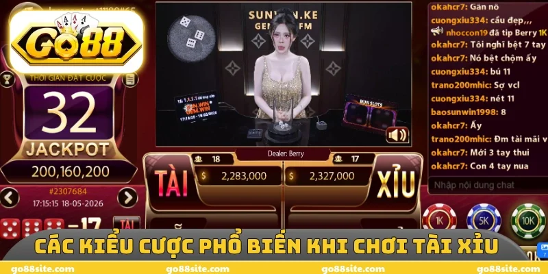 Các kiểu cược phổ biến khi chơi tài xỉu