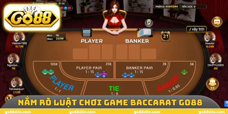 Nắm rõ luật chơi game baccarat GO88